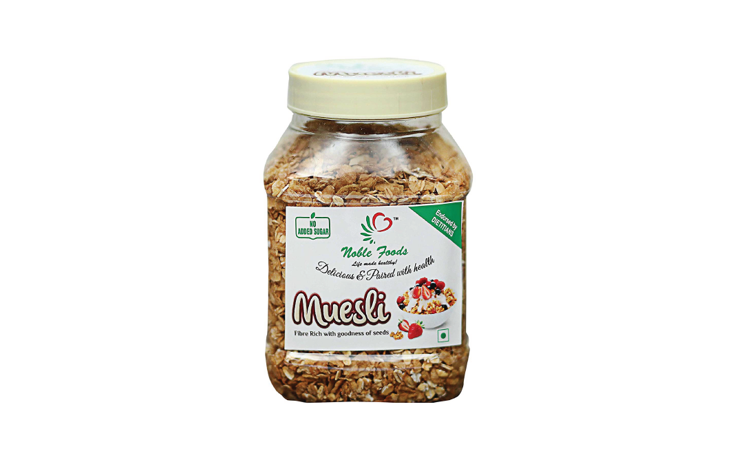 Noble Foods Muesli Fiber Rich with goodness of seeds   Plastic Jar  400 grams